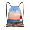 thumbnail image 1 of Honeii Lighthous1 Print Drawstring Backpack,Drawstring Bags String Backpack Gym Cinch Sack Backpack Sport Bag Draw-Medium, 1 of 6