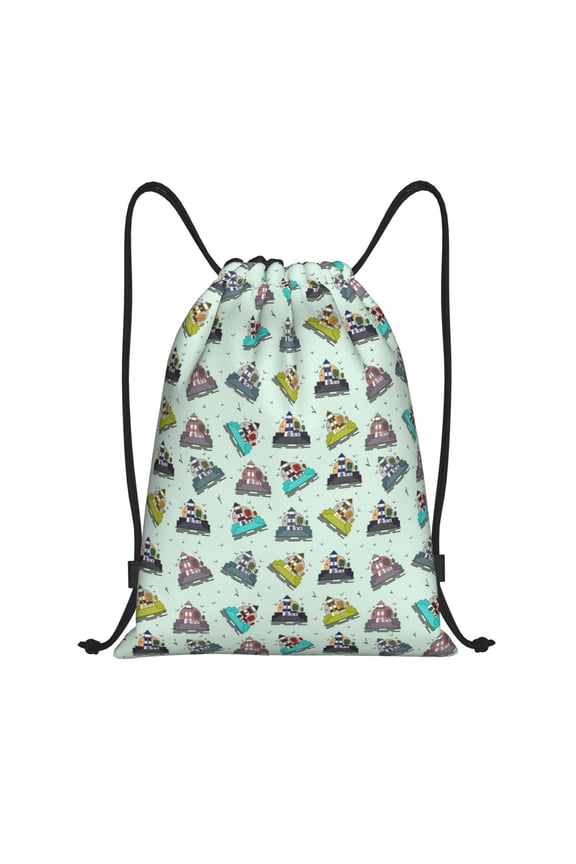 Lighthouse Print Drawstring Backpack,Drawstring Bags String Backpack Gym Cinch Sack Backpack Sport Bag Draw-Small