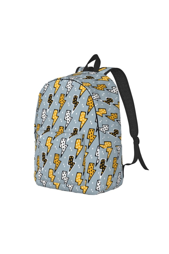 Lightning Bolts Print Canvas Backpack for School & Outdoor,Laptop Excursion Backpack,Notebook School Bookbag For Men Women,for Work, Travel, and Everyday Use-Medium