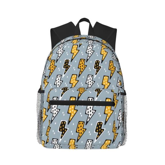 Honeii Lightning Bolts Print School Backpack,Casual Lightweight Travel Rucksack Daypack,Backpacks for College High