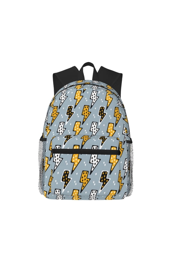 Lightning Bolts Print School Backpack,Casual Lightweight Travel Rucksack Daypack,Backpacks for College High
