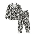 thumbnail image 1 of Honeii Lilies Flowers print Women's Pajama Sets Long Sleeve Button Down Sleepwear Nightwear Soft Pjs Lounge Sets-X-Large, 1 of 7