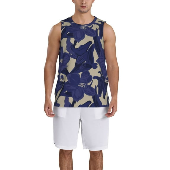 Honeii Lilies Flowers print basktball shirt for men and women, Unisex basketball jersey for Theme party-X-Large