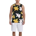 thumbnail image 1 of Honeii Lilies Flowers print basktball shirt for men and women, Unisex basketball jersey for Theme party-X-Large, 1 of 6