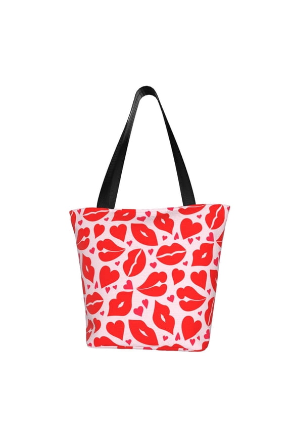 Lips Kiss Print Women Top Handle Satchel Handbags,Fashion Handbag,Messenger Tote Bag Purse for Women,Shoulder Bag Handbag for Travel, Work