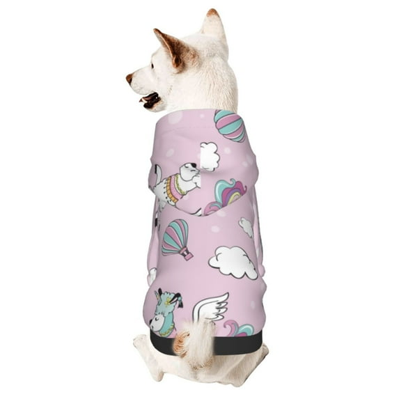 Honeii Llama Unicorn and Rainbow Print Small Dog Hoodies Pet Hooded Sweatshirts Fall Winter Puppy Cat Sweaters Warm Clothes for Small Dogs Outfits Costume-X-Small