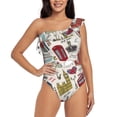 thumbnail image 1 of Honeii London Landmark1 for women's one-piece swimsuit featuring a chic one-shoulder design experience elegance and style in the water-Small, 1 of 6