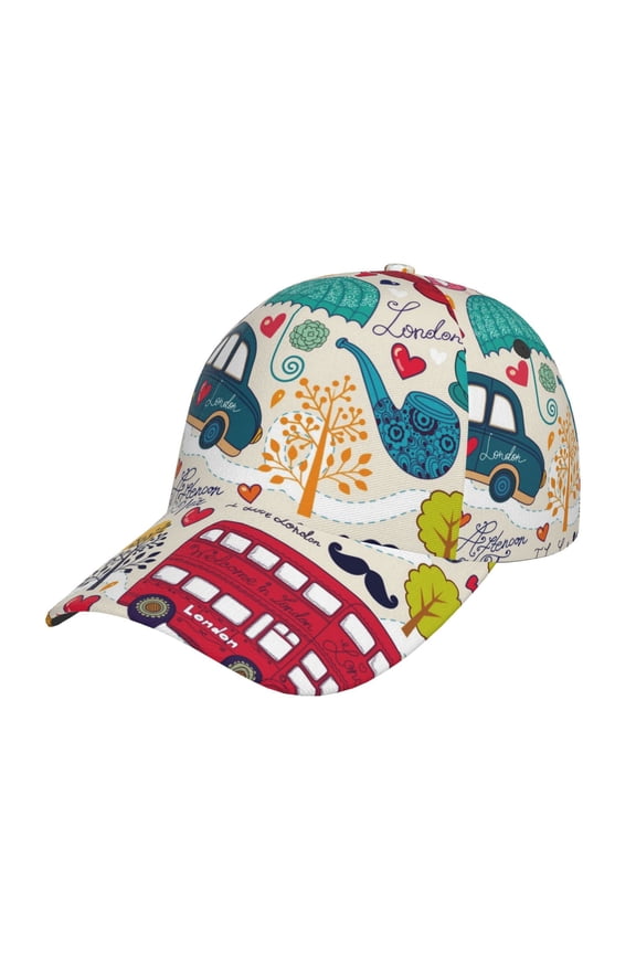 London Symbols Print Hat, Women's Baseball Hat Unisex Fit, Baseball Cap,Adjustable One Size