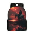 thumbnail image 1 of Honeii Lone Rider Under Red Sky Print Laptop Backpack for Work, College, Travel, Daily Backpacks for Men Women, Sport Rucksack,Computer Bag, 1 of 8
