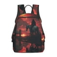 thumbnail image 1 of Honeii Lone Rider Under Red Sky Print Lightweight Backpacks,Carry on Backpack,Durable Backpack for School, Work & Travel, 1 of 7