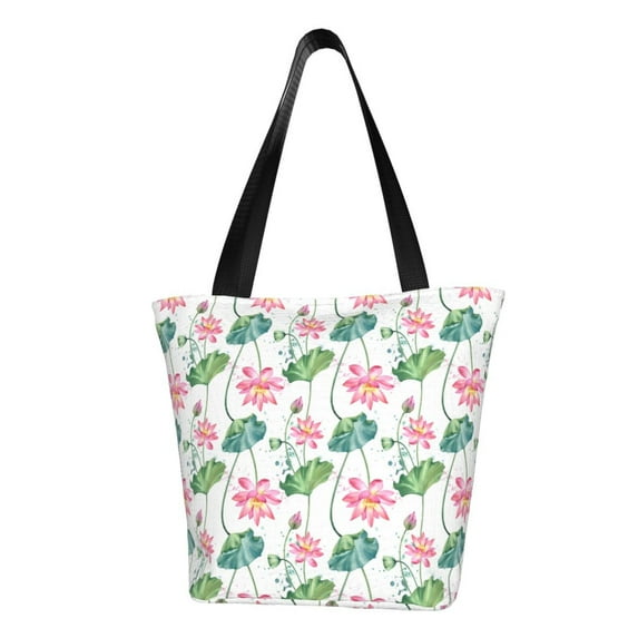 Honeii Lotus Flower Print Women Top Handle Satchel Handbags,Fashion Handbag,Messenger Tote Bag Purse for Women,Shoulder Bag Handbag for Travel, Work