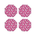 thumbnail image 1 of Honeii Love Dog print Leather Coaster Set of 4, ideal for safeguarding your furniture from drinks spills and effortless cleanup-Octagon, 1 of 6
