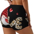 thumbnail image 1 of Honeii Love Gnomes Print Women's Workout Shorts, Gym Shorts for Active Wear, Sports Shorts,Women's Running Shorts,Quick Dry Athletic Shorts-Small, 1 of 8