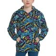 thumbnail image 1 of Honeii Love Music Pattern Long-Sleeve Hooded Sweatshirt Pullover Hoodie for Boys and Grils-X-Large, 1 of 6