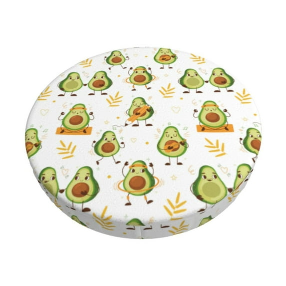 Honeii Lovely Avocado Bar Stool Covers – Perfect Fit for 12" to 14" Round Stools, Crease-Resistant, Stretchy, Washable & Dustproof Seat Slipcovers-12 inch
