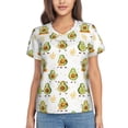 thumbnail image 1 of Honeii Lovely Avocado Print Women's Classic V-Neck T-Shirt,Womens Fashion Tops,Stylish Everyday Top for Women, Casual Summer Spring Outfits Clothes-3X-Large, 1 of 5