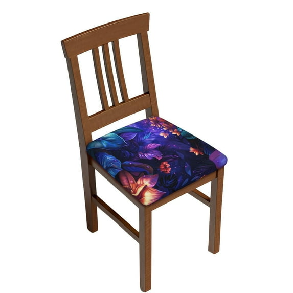 Honeii Magic Colorful Forest Leaves Print Square Cushion Cover with Elastic Band & Ties,Sofa Cushion Covers,Furniture Protector for Living Room,Washable Sofa Seat Slipcover-Two Pieces