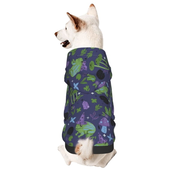 Honeii Magic Toads in Hats Print Small Dog Hoodies Pet Hooded Sweatshirts Fall Winter Puppy Cat Sweaters Warm Clothes for Small Dogs Outfits Costume-X-Large