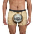 thumbnail image 1 of Honeii Magnetic Old Compass On World Map Print Mens Boxer Briefs Breathable,Boxer Brief for Men, Moisture-Wicking Underwear-Medium, 1 of 5