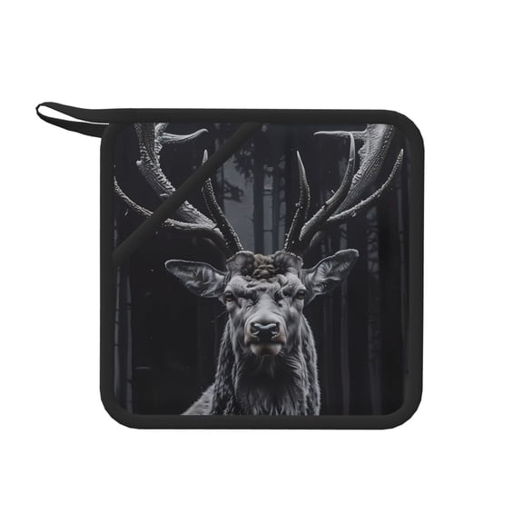 Honeii Majestic Forest Stag for Silicone Trivets for Hot Pots and Pans -Trivet Mat - Heat Resistant Silicone Trivet - Hot Plate Mats