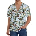 thumbnail image 1 of Honeii Mallard Ducks And Roses for Men's Short-Sleeved Button-Up Collared Shirt Featuring A Pocket, Perfect for Beach Vacations, And Travel Adventures.-X-Large, 1 of 5