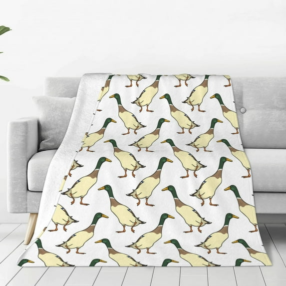 Honeii Mallard Ducks Print Fleece Blanket - Throw Blanket for Bed, Sofa, Couch, Camping, and Travel , Microplush Ultra Soft Warm Blanket-60"x50"