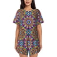 thumbnail image 1 of Honeii Mandala for Women's Summer Pajama Set featuring Soft Short Sleeve Shirt & Matching Bottoms with Convenient Pockets for Relaxed Home Wear-XX-Large, 1 of 6