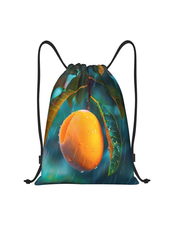 Mango In The Rain Print Drawstring Backpack,Drawstring Bags String Backpack Gym Cinch Sack Backpack Sport Bag Draw-Small