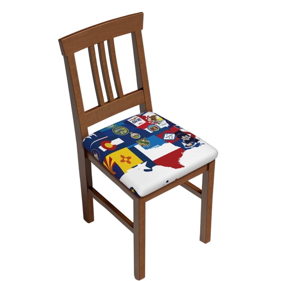 Honeii The Map Of United States Print Square Cushion Cover with Elastic Band & Ties,Sofa Cushion Covers,Furniture Protector for Living Room,Washable Sofa Seat Slipcover-Six Piece