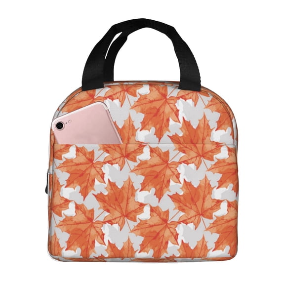 Honeii Maple Leaves A Print Lunch Bag Women, Lunch Box Lunch Bag for Women Adult Men, Small Leakproof Cute Lunch Tote Large Capacity Reusable