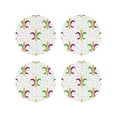 thumbnail image 1 of Honeii Mardi Gras Carnival1 print Leather Coaster Set of 4, ideal for safeguarding your furniture from drinks spills and effortless cleanup-Round Shape, 1 of 6