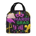 thumbnail image 1 of Honeii Mardi Gras with Flamingo Print Lunch Bag Women, Lunch Box Lunch Bag for Women Adult Men, Small Leakproof Cute Lunch Tote Large Capacity Reusable, 1 of 8