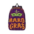 thumbnail image 1 of Honeii Mardi Gras2 Print Canvas College Laptop Backpack, Durable Rucksack Travel Notebook Bag School Backpack Book Bag for Men Women-Small, 1 of 7