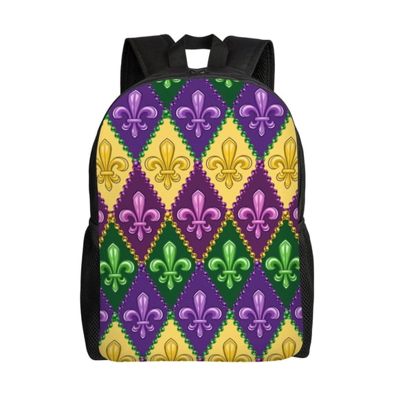 Honeii Mardi Gras4 Print Laptop Backpack for Work, College, Travel, Daily Backpacks for Men Women, Sport Rucksack,Computer Bag