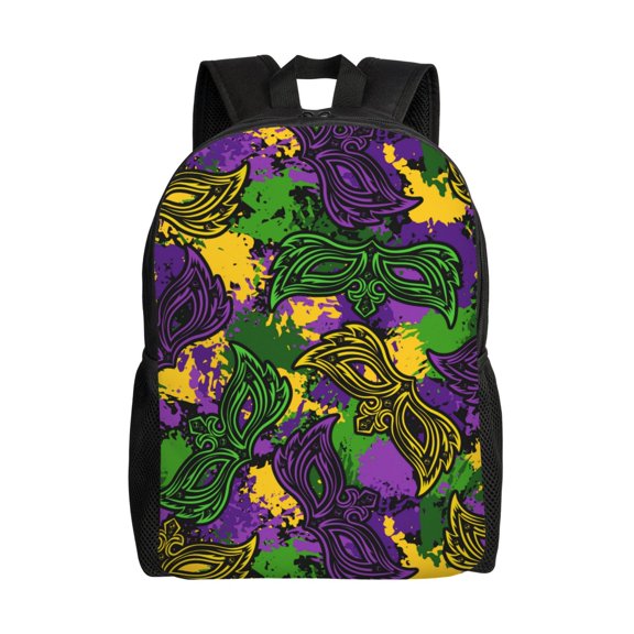 Honeii Mardi Gras7 Print Laptop Backpack for Work, College, Travel, Daily Backpacks for Men Women, Sport Rucksack,Computer Bag