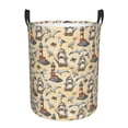 thumbnail image 1 of Honeii Marine Birds And Coastal Lighthouse Print Laundry Hamper Basket,Baby Nursery Woven Storage Basket for Toys Bin,Pillows,Blankets,Clothes-Small, 1 of 6