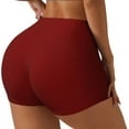 thumbnail image 1 of Honeii Maroon Print Women's Workout Shorts, Gym Shorts for Active Wear, Sports Shorts,Women's Running Shorts,Quick Dry Athletic Shorts-Large, 1 of 8