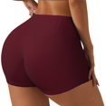 thumbnail image 1 of Honeii Maroon Print Women's Workout Shorts, Gym Shorts for Active Wear, Sports Shorts,Women's Running Shorts,Quick Dry Athletic Shorts-Medium, 1 of 8