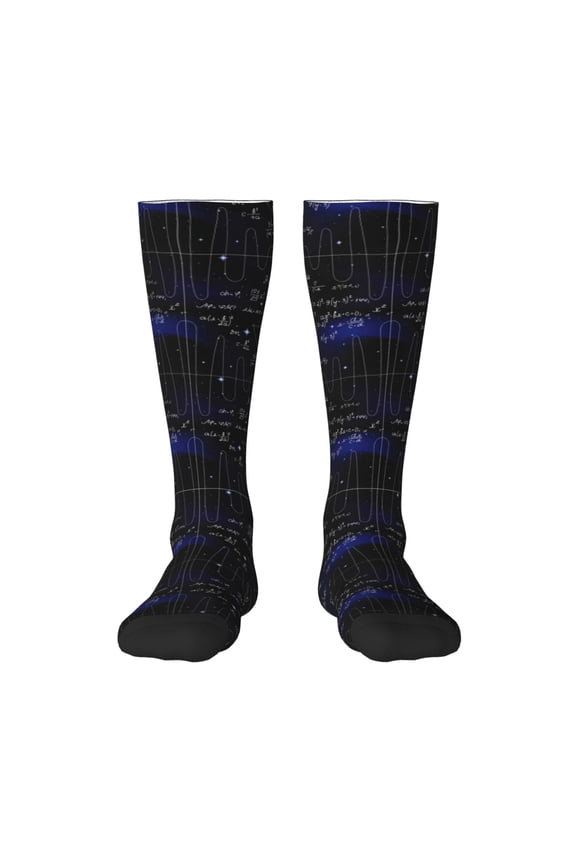 Mathematica Science Print Long Socks,Novelty Design Socks Gift for Men and Women,Crew Socks,Calf Socks