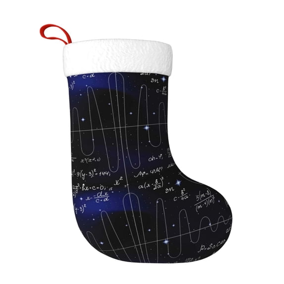 Honeii Mathematica Science for Christmas Stocking,Large Xmas Stocking,Holiday and Family Stocking for Fireplace Christmas Holiday Party Decoration