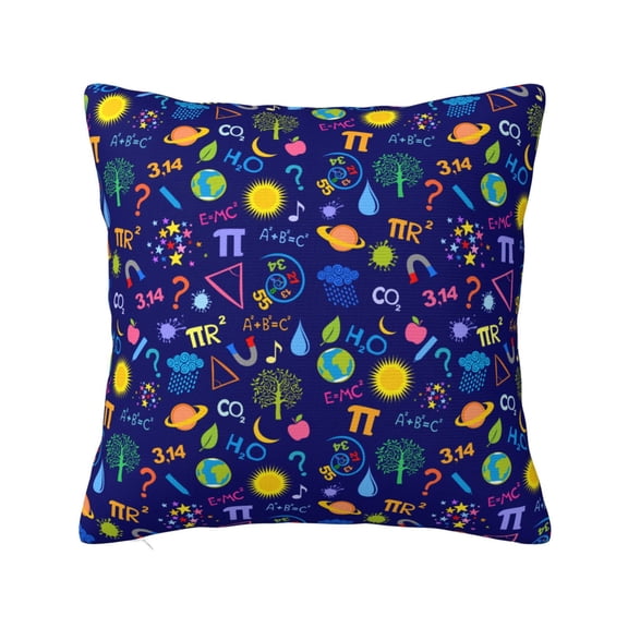 Honeii Mathematics And Chemistry Print Throw Pillow, Square Decorative Pillow Forms Soft Fluffy Plump Pillow Decorative Pillow Inserts,Couch Pillows-12"x12"