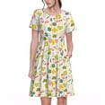 thumbnail image 1 of Honeii Medical Icons Print Women’s Short Sleeve Dress, Comfortable Casual Dress, Soft Polyester Spandex Blend, Stylish Everyday Wear for Summer, Perfect for Travel and Vacation, 1 of 6