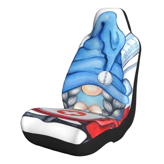 Honeii Medicine Gnome Truck Red for Car Seat Covers Full Set, Seat Covers for Cars, Car Seat Protector Waterproof, Leather Car Seat Cushion-1