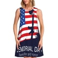thumbnail image 1 of Honeii Memorial Day Print Women's Sleeveless Dress, Loose Fit Casual Dress for Women, Summer Fashion Dress, 1 of 7