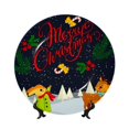 thumbnail image 1 of Honeii Merry Christmas Elk Print Elegant Bone China Decorative Plate, Porcelain Plate,Art Crafts,Ceramic Ornaments for Home Office Wall Decor-8in, 1 of 6