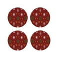 thumbnail image 1 of Honeii Merry Christmas print Leather Coaster Set of 4, ideal for safeguarding your furniture from drinks spills and effortless cleanup-Round Shape, 1 of 6