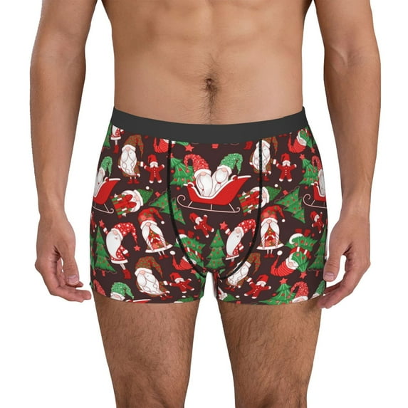 Honeii Merry Christmas1 Print Mens Boxer Briefs Breathable,Boxer Brief for Men, Moisture-Wicking Underwear-XX-Large
