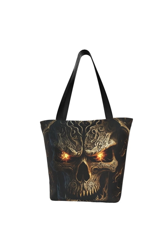 Metal Evil Skull Print Women Top Handle Satchel Handbags,Fashion Handbag,Messenger Tote Bag Purse for Women,Shoulder Bag Handbag for Travel, Work