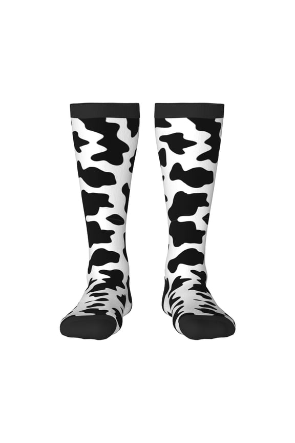 Milk Cow Print Long Socks,Novelty Design Socks Gift for Men and Women,Crew Socks,Calf Socks
