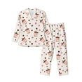 thumbnail image 1 of Honeii Milk Tea Pattern Mens Pajamas Set,2pcs Men's Lounge Long Sleeve Sleep Shirt and Pajama Bottoms Sleepwear Set,Mens Pjs Sets-X-Large, 1 of 7